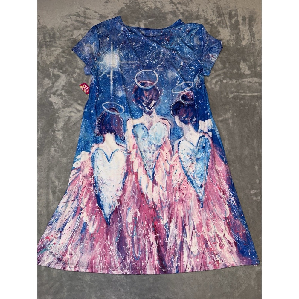 Leoma Lovegrove Women's Mystical Angel T-Shirt Dress Size Petite Medium Beach - Picture 7 of 7